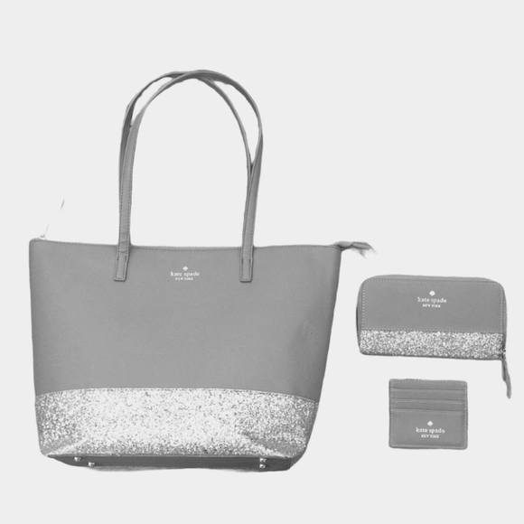 kate spade Handbags - Kate Spade NY Penny Greta Court Gray 3 pc Set